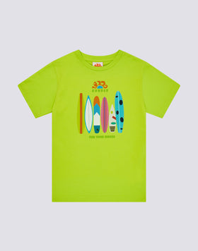 T-SHIRT BAMBINO A MANICA CORTA STAMPA RAINBOW SURFBOARD