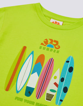 T-SHIRT BAMBINO A MANICA CORTA STAMPA RAINBOW SURFBOARD