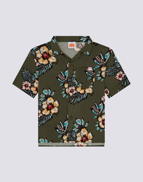 CHEMISE POUR ENFANT MODÈLE BOWLING AVEC IMPRIMÉ FLORAL