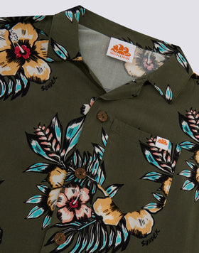 CHEMISE POUR ENFANT MODÈLE BOWLING AVEC IMPRIMÉ FLORAL