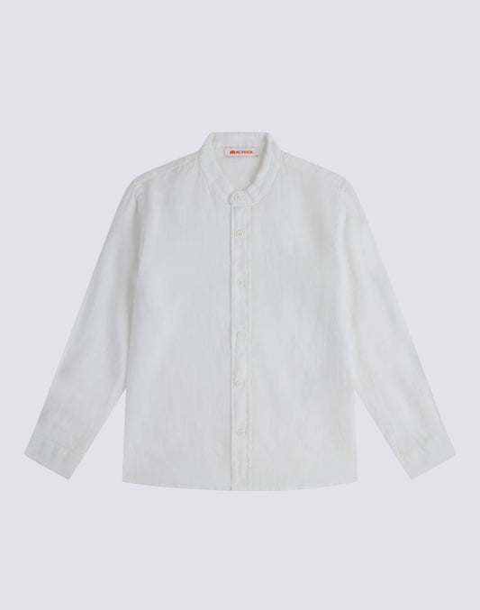 LINEN SHIRT WITH MANDARIN COLLAR