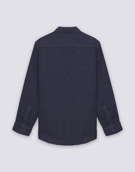 CAMICIA IN LINO DA BAMBINO A MANICA LUNGA CON COLLETTO ALLA COREANA