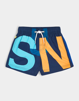 COSTUME DA BAGNO BAMBINO STAMPA MACROLOGO