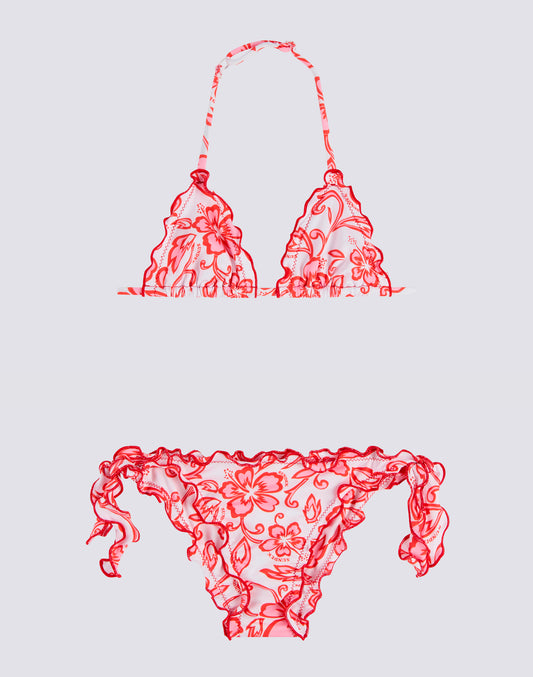 BIKINI POUR FILLE AVEC IMPRIMÉ HIBISCUS SK23
