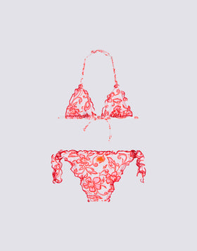 GIRLS' BIKINI WITH HIBISCUS SK23 PRINT