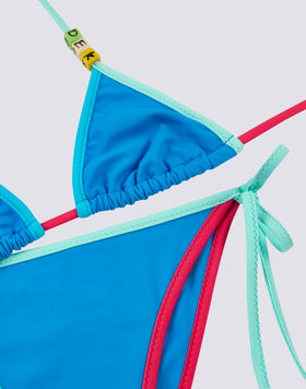 MINI BIKINI WITH ADJUSTABLE TIES AND CONTRASTING PIPING