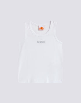 RIBBED TANK TOP WITH EMBROIDERED LOGO
