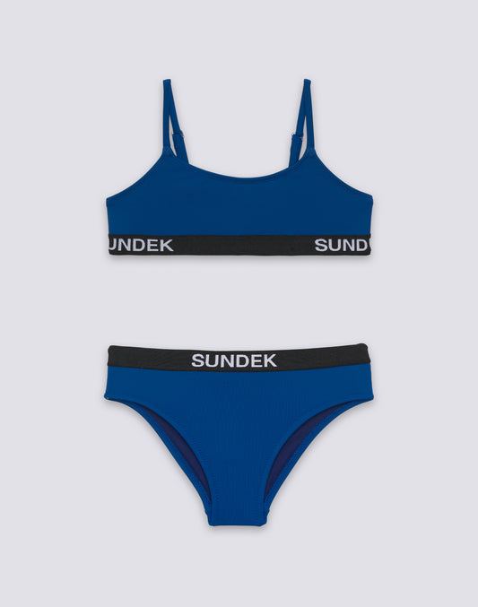 BIKINI BAMBINA CON TOP A FASCIA CON E SLIP FISSO