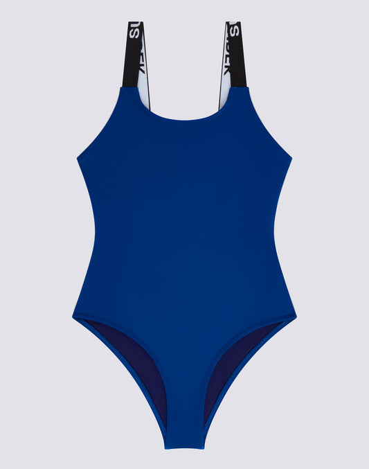 MAILLOT DE BAIN ENTIER POUR FILLE AVEC BRETELLES LOGO