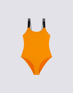 MAILLOT DE BAIN UNE PIÈCE AVEC BRETELLES MARQUÉES D'UN LOGO