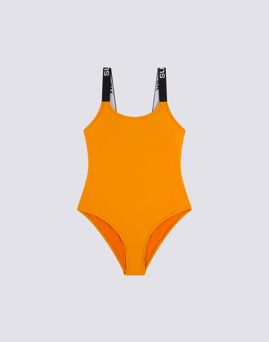 ONE-PIECE SWIMSUIT WITH LOGOED STRAPS