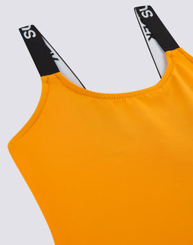 MAILLOT DE BAIN UNE PIÈCE AVEC BRETELLES MARQUÉES D'UN LOGO