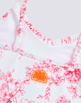 MAILLOT DE BAIN ENTIER POUR FILLE IMPRIMÉ ROSE DE JOIE