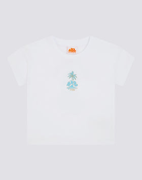 T-SHIRT CONFORT POUR FILLE AVEC IMPRIMÉ GOOD VIBES ONLY DANS LE DOS