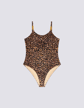 MAILLOT DE BAIN ENTIER POUR FILLE IMPRIMÉ LÉOPARD