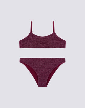 BIKINI WITH BANDEAU TOP AND FIXED BOTTOM