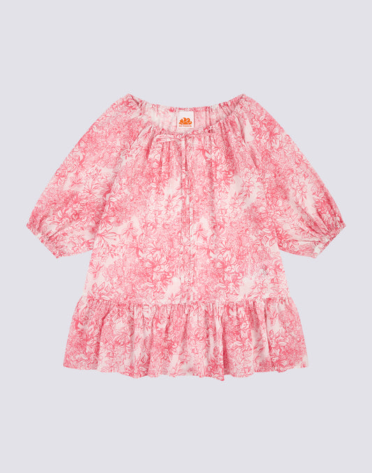 SLEEVELESS DRESS WITH FLEUR DE JOIE PRINT