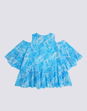 SHORT DRESS WITH FLEUR DE JOIE PRINT