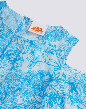 SHORT DRESS WITH FLEUR DE JOIE PRINT