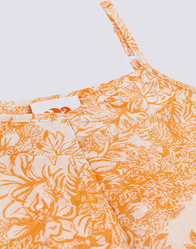 TOP CON LACETES Y ESTAMPAJE FLEUR DE JOIE