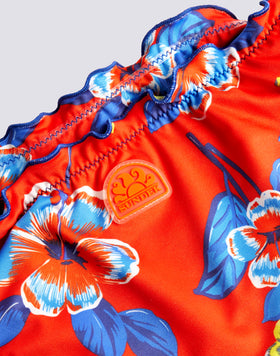BIKINI DE NIÑA CON ESTAMPADO FLORAL ROJO HIBI PANSY