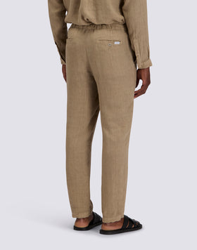 MEN'S ELASTIC WAISTED LINEN TROUSERS