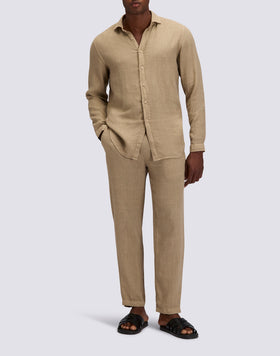 MEN'S ELASTIC WAISTED LINEN TROUSERS