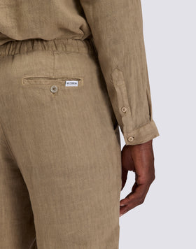 MEN'S ELASTIC WAISTED LINEN TROUSERS