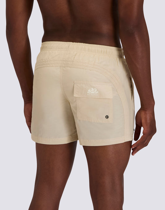 MAILLOT DE BAIN COURT À TAILLE ÉLASTIQUE POUR HOMME GOLDENWAVE EN LIN RECYCLÉ