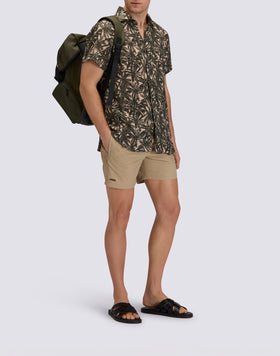 CHEMISE EN LIN À MANCHES COURTES IMPRIMÉE POUR HOMME