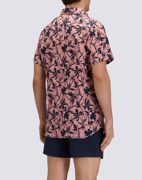 MEN'S PRINTED SHORT-SLEEVED LINEN SHIRT