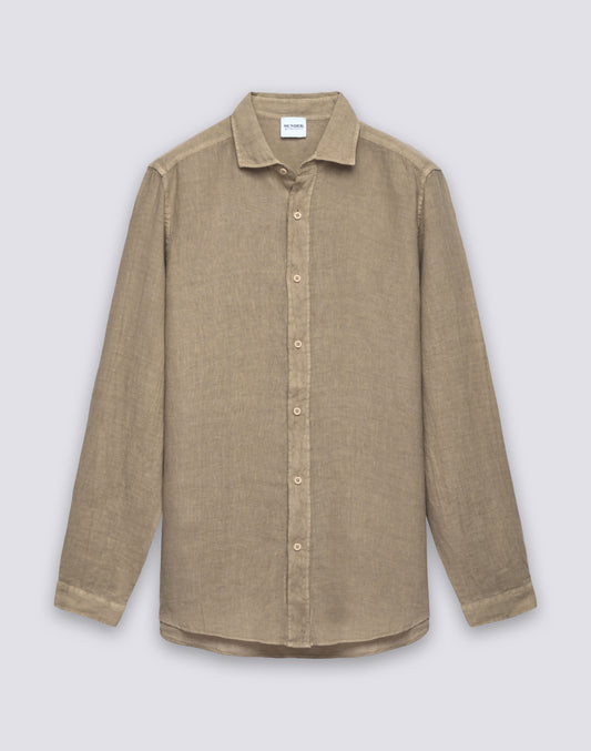CHEMISE EN LIN TEINTE EN PIÈCE POUR HOMME