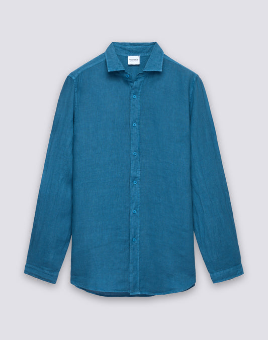 CHEMISE EN LIN TEINTE EN PIÈCE POUR HOMME