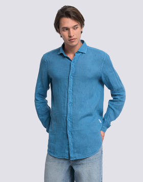 CHEMISE EN LIN TEINTE EN PIÈCE POUR HOMME