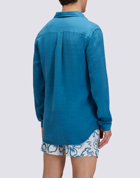 MEN'S GARMENT-DYED LINEN SHIRT