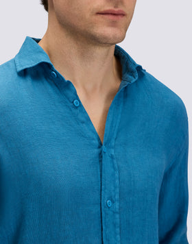 MEN'S GARMENT-DYED LINEN SHIRT