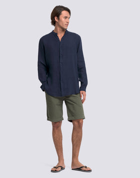CHEMISE MANDARINE POUR HOMME EN LIN TEIN EN PIÈCE