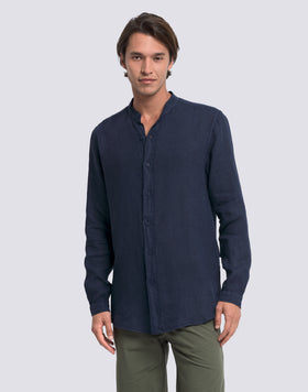 CHEMISE MANDARINE POUR HOMME EN LIN TEIN EN PIÈCE