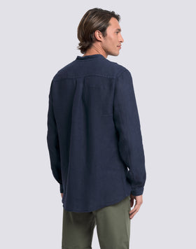 CHEMISE MANDARINE POUR HOMME EN LIN TEIN EN PIÈCE