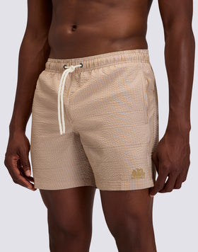 COSTUME DA BAGNO UOMO LUNGHEZZA MEDIA VITA ELASTICATA GOLDENWAVE IN TINTO FILO A RIGHE