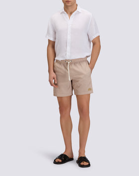 COSTUME DA BAGNO UOMO LUNGHEZZA MEDIA VITA ELASTICATA GOLDENWAVE IN TINTO FILO A RIGHE