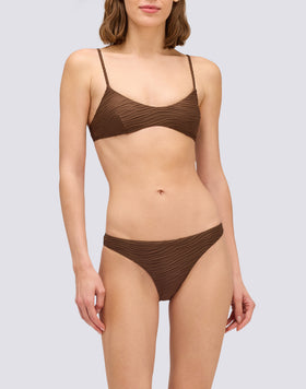 ELODIE - TOP DE BIKINI BRALETTE JACQUARD CON EFECTO ONDA