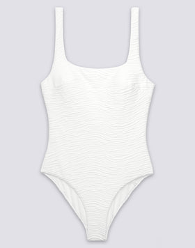 MAILLOT DE BAIN ENTIER POUR FEMME EN JACQUARD EFFET WAVE