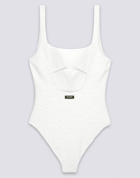 MAILLOT DE BAIN ENTIER POUR FEMME EN JACQUARD EFFET WAVE