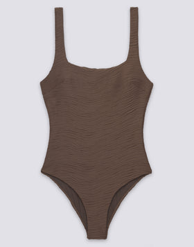 MAILLOT DE BAIN ENTIER POUR FEMME EN JACQUARD EFFET WAVE