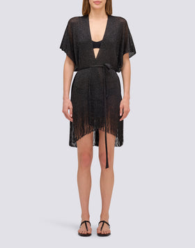 SHORT LUREX KAFTAN WITH STRAP
