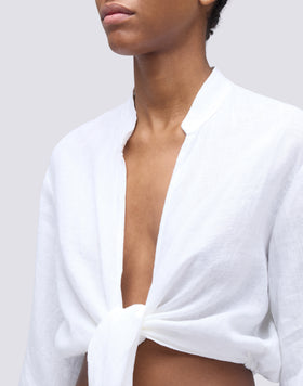 BLUSA IN LINO CROPPED