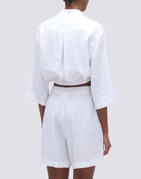 BLUSA IN LINO CROPPED