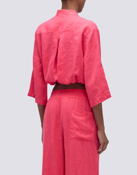 CROPPED LINEN SHIRT