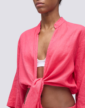 CROPPED LINEN SHIRT